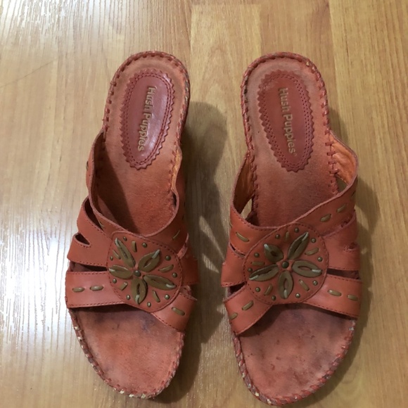 Hush puppies leather sandals coral pink color size 7-8 - Picture 4 of 5